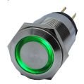 19mm Düz Kafa Metal Kalıcı Butonlar IP67 6-24V AC/DC