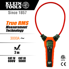 KLEIN TOOLS CL150 Dijital Pensampermetre | 18 Inç Esnek Kelepçeli True Rms Akım Ölçer
