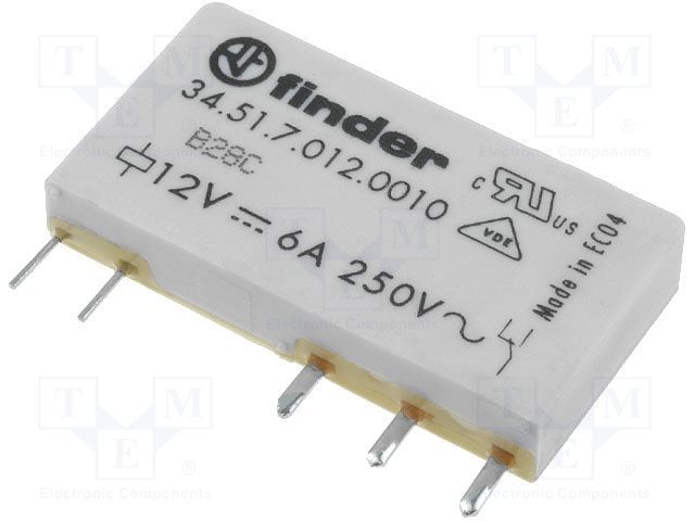 Finder 34.51.7.012.0010 (3451 12V DC PCB RÖLE)