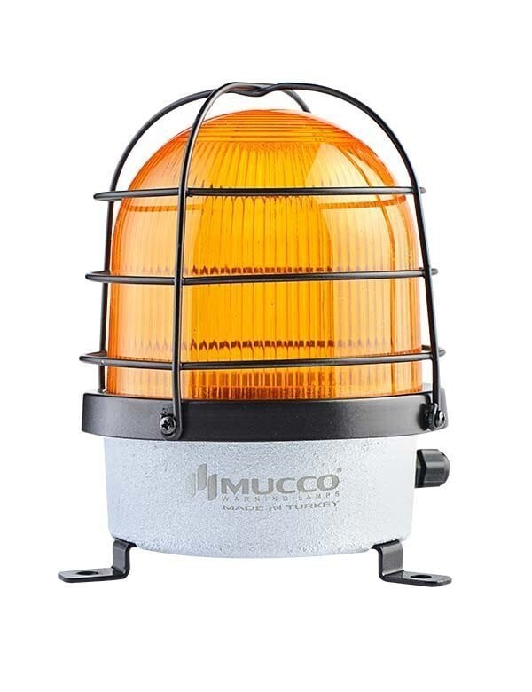 Buzzerlı Kafesli Çakar Döküm Tepe Lambası 12-24V AC/DC SNT-D12513-B-KFS Sarı