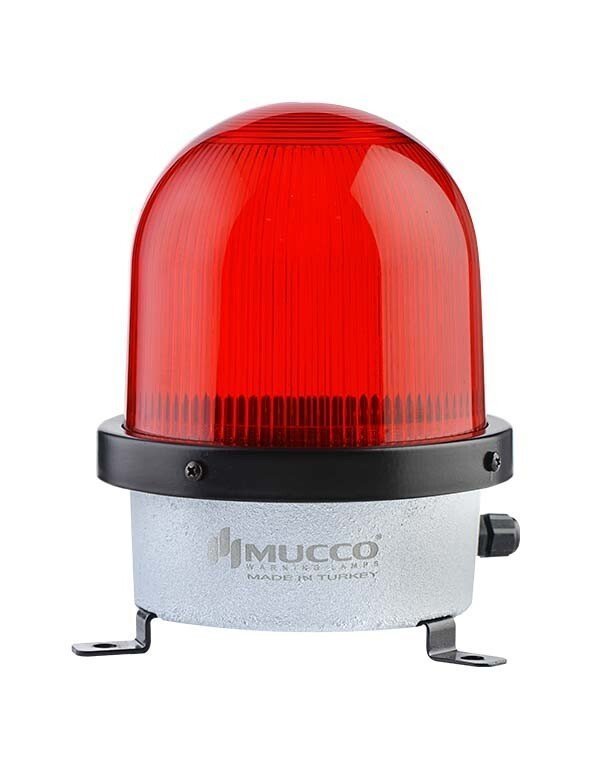 Buzzerlı Çakar Döküm Tepe Lambası 85-260V AC/DC SNT-D12522-B Kırmızı