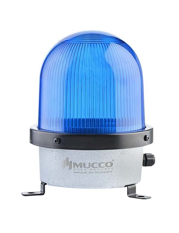 Buzzerlı Çakar Döküm Tepe Lambası 12-24V AC/DC SNT-D12513-B Mavi