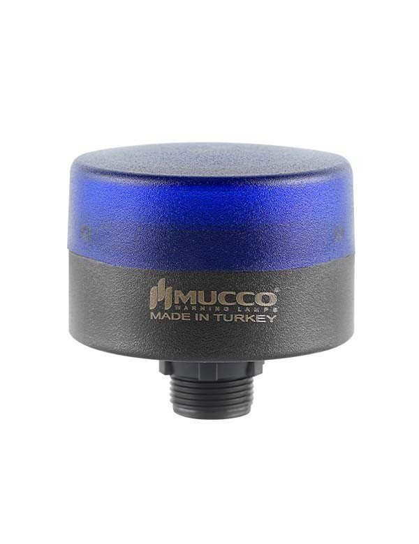 Somun Bağlantılı Sabit Flaşör Çakar Buzzer Mini Tepe Lambası 12-24V AC/DC SNT-SM715-B Mavi