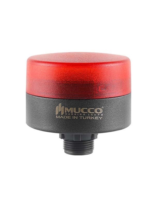 Somun Bağlantılı Sabit Flaşör Çakar Mini Tepe Lambası 12-24V AC/DC SNT-SM715 Kırmızı