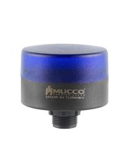 Somun Bağlantılı Sabit Flaşör Çakar Mini Tepe Lambası 12-24V AC/DC SNT-SM715 Mavi
