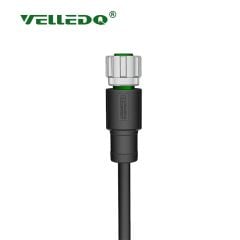 Velledq M12 5 Pin Dişi Düz 5 Mt. Kablolu Konnektör Sensör Kablosu M12F05T5.0PVC/BK
