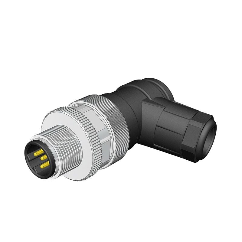 Velledq M12 B Code 4 Pin Erkek 90° Açılı Konnektör M12BM04S
