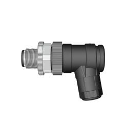 Velledq M12 B Code 4 Pin Erkek 90° Açılı Konnektör M12BM04S