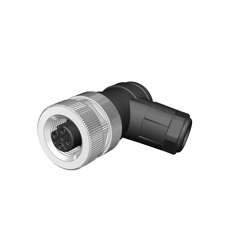 Velledq M12 B Code 4 Pin Dişi 90° Açılı Konnektör M12BF04S
