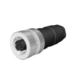 Velledq M12 D Code 5 Pin Dişi Düz Konnektör M12DF05T