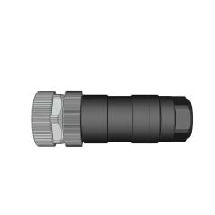 Velledq M12 D Code 5 Pin Dişi Düz Konnektör M12DF05T