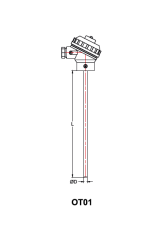 ORDEL OT01-K12L15-71 Tek Eleman Düz Tip Termokupl