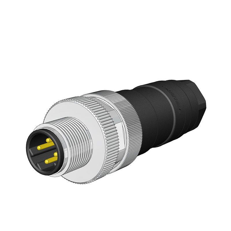 Velledq M12 D Code 5 Pin Erkek Düz Konnektör M12DM05T