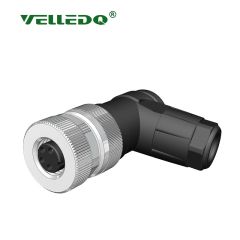 Velledq M8F04S M8 4 Pin Dişi 90° Açılı Konnektör
