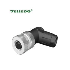 Velledq M8F03S M8 3 Pin Dişi 90° Açılı Konnektör