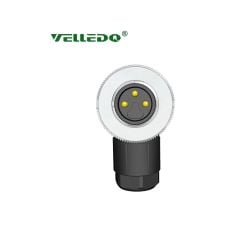 Velledq M8F03S M8 3 Pin Dişi 90° Açılı Konnektör