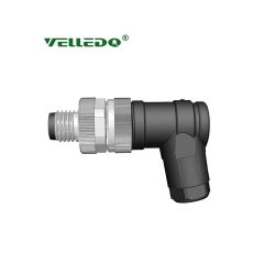 Velledq M8F03S M8 3 Pin Dişi 90° Açılı Konnektör