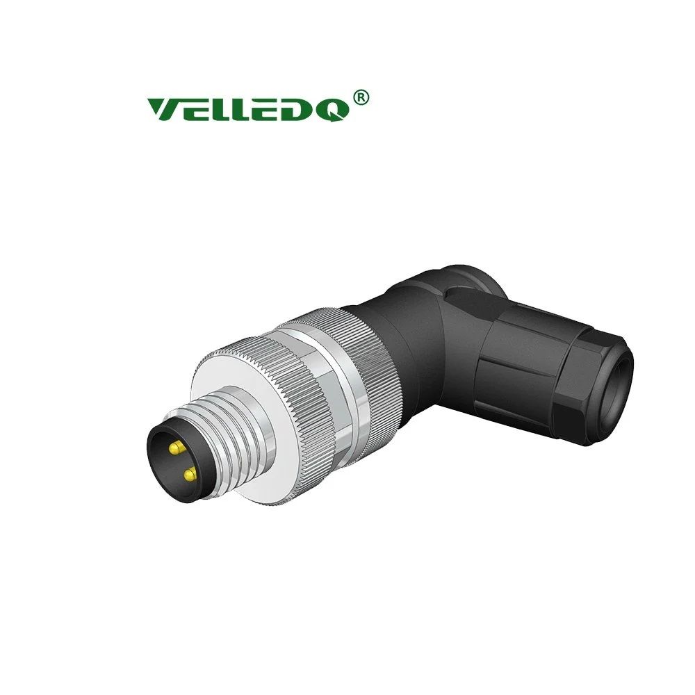 Velledq M8M03S M8 3 Pin Erkek 90° Açılı Konnektör