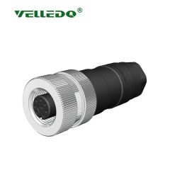 Velledq M12F08T M12 8 Pin Dişi Düz Konnektör