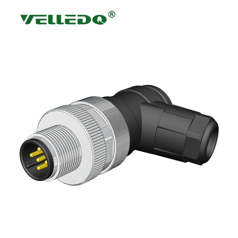 Velledq M12M05S M12 5 Pin Erkek Açılı Konnektör