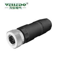 Velledq M8F04T M8 4 Pin Dişi Düz Konnektör