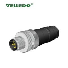 Velledq M12M05T M12 5 Pin Erkek Düz Konnektör