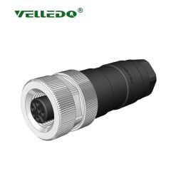 Velledq M12F04T M12 4 Pin Dişi Düz Konnektör