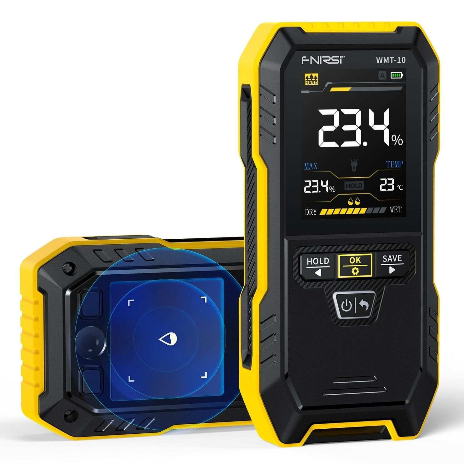 FNIRSI WMT-10 Temassız Nem Ölçer Ahşap ve Duvar İçin 17mm Derinlik Renkli Ekran ve Alarm Sistemli