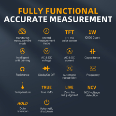 FNIRSI DMT-99 Akıllı Renkli Ekranlı 10000 Count True RMS Dijital Multimetre