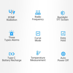 FNIRSI ERD-10 4'ü 1 Arada Elektromanyetik Radyasyon Detektörü