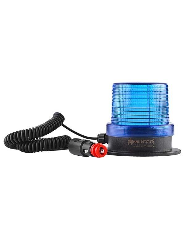 Mıknatıslı Çakmak Fişli Buzzer Çakar Tepe Lambası 12-24V AC/DC SNT-F915-B Mavi
