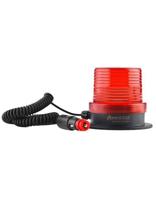 Mıknatıslı Çakmak Fişli Çakar Tepe Lambası 12-24V AC/DC SNT-F915 Kırmızı