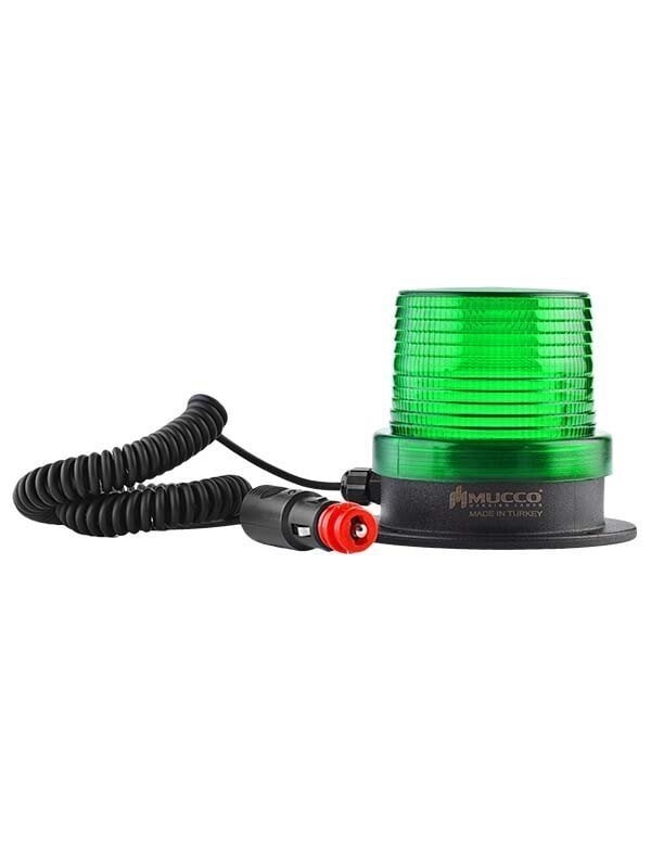 Mıknatıslı Çakmak Fişli Çakar Tepe Lambası 12-24V AC/DC SNT-F915 Yeşil