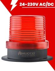 Ø 125 Çap Buzzer Maksi Volt Tepe Lambası 24-90V DC / 24-60V DC SNT-1212-B Kırmızı