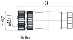 Binder M12 4 Pinli Dişi Konnektör
