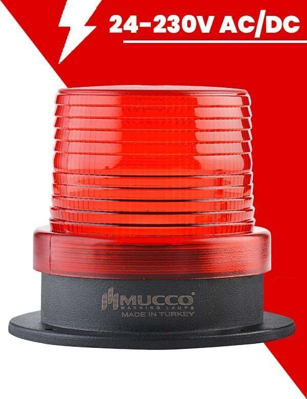 Ø 125 Çap Maksi Volt Tepe Lambası 24-230V AC/DC SNT-1212 Kırmızı