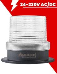Ø 100 Çap Buzzer Maksi Volt Tepe Lambası 24-90V DC / 24-60V DC SNT-112-B Beyaz