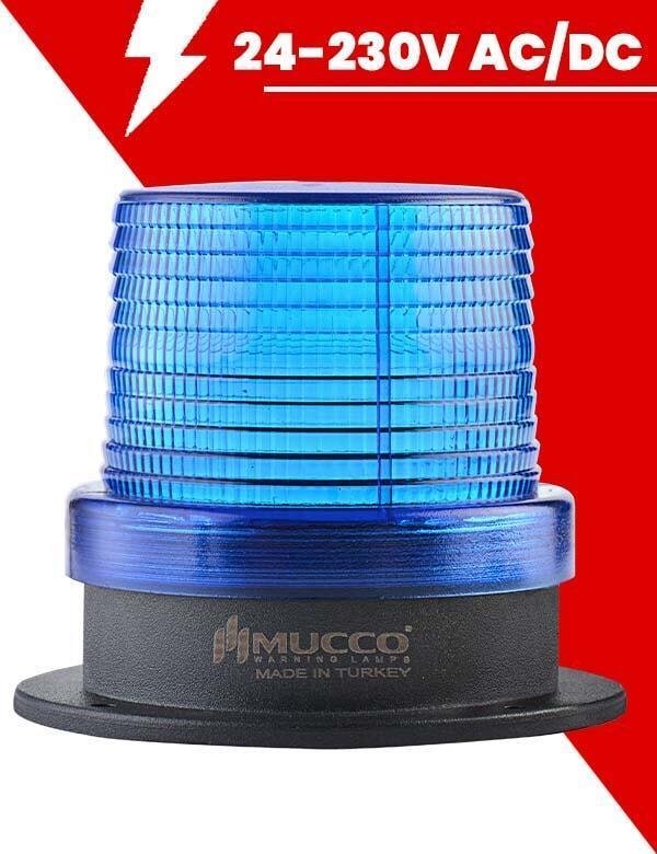 Ø 100 Çap Buzzer Maksi Volt Tepe Lambası 24-90V DC / 24-60V DC SNT-112-B Mavi