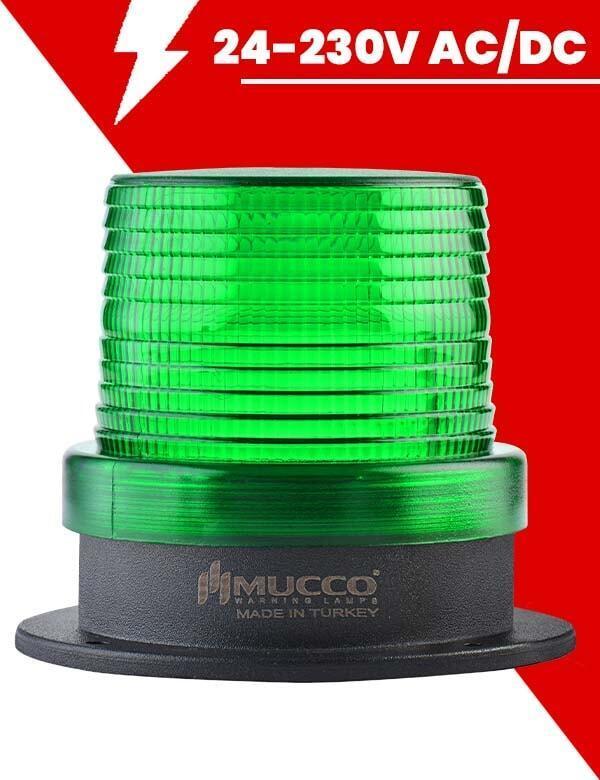 Ø 100 Çap Buzzer Maksi Volt Tepe Lambası 24-90V DC / 24-60V DC SNT-112-B Yeşil