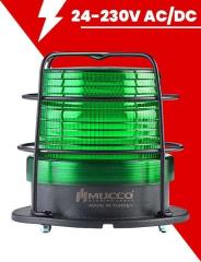 Ø 90 Çap Kafesli Maksi Volt Tepe Lambası 24-230V AC/DC SNT-912-KFS Yeşil