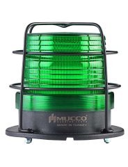 5 Mod Universal Buzzer Kafesli Tepe Lambası 12-24V AC/DC SNT-915-B-KFS Yeşil