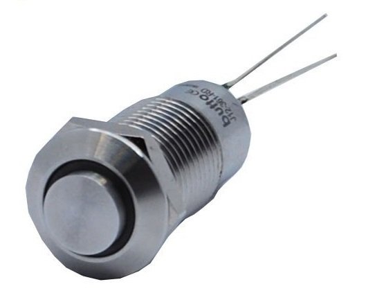 Butto J12-361-BD 12 mm LED IŞIKLI ÇIKIK KAFA KALICI BUTON MAVİ