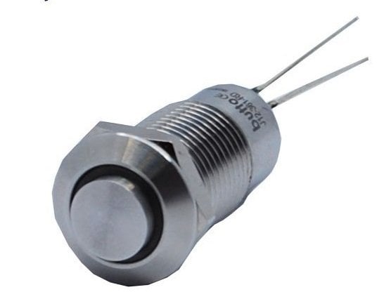 Butto J12-361-WD 12 mm LED IŞIKLI ÇIKIK KAFA KALICI BUTON BEYAZ