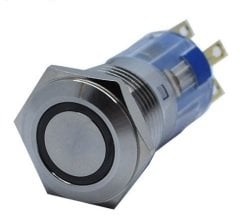 Butto J16-272-E-RD 16mm LED IŞIKLI DÜZ KAFALI YAYLI BUTON KIRMIZI