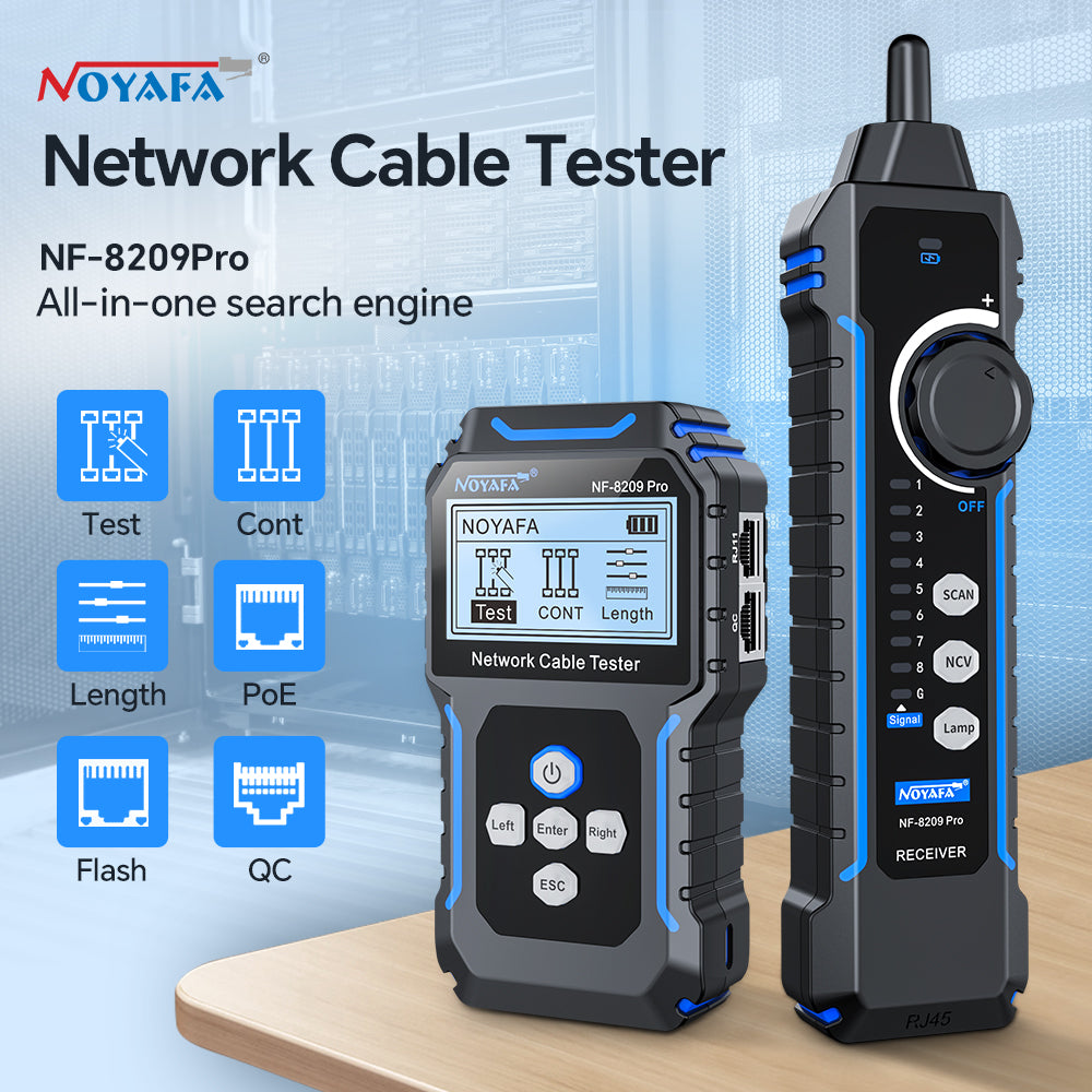 Noyafa NF-8209 Pro Ağ Kablosu Test Cihazı Tonlama ve Prob Kiti