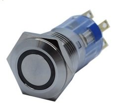 Butto J16-372-E-GD 16mm LED IŞIKLI DÜZ KAFALI KALICI BUTON YEŞİL