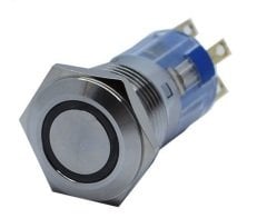 Butto J16-372-E-RD 16mm LED IŞIKLI DÜZ KAFALI KALICI BUTON KIRMIZI
