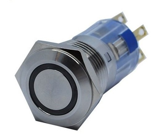 Butto J16-372-E-YD 16mm LED IŞIKLI DÜZ KAFALI KALICI BUTON SARI