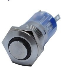 LED IŞIKLI ÇIKIK KAFALI YAYLI BUTON MAVİ