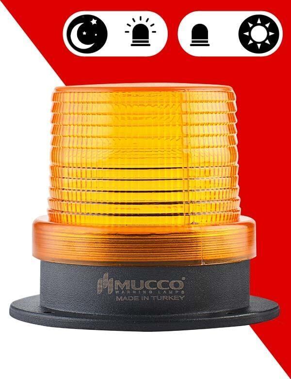 5 Mod Buzzer Sensörlü Tepe Lambası 85-260V AC/DC - SNT-125-B-ND Sarı